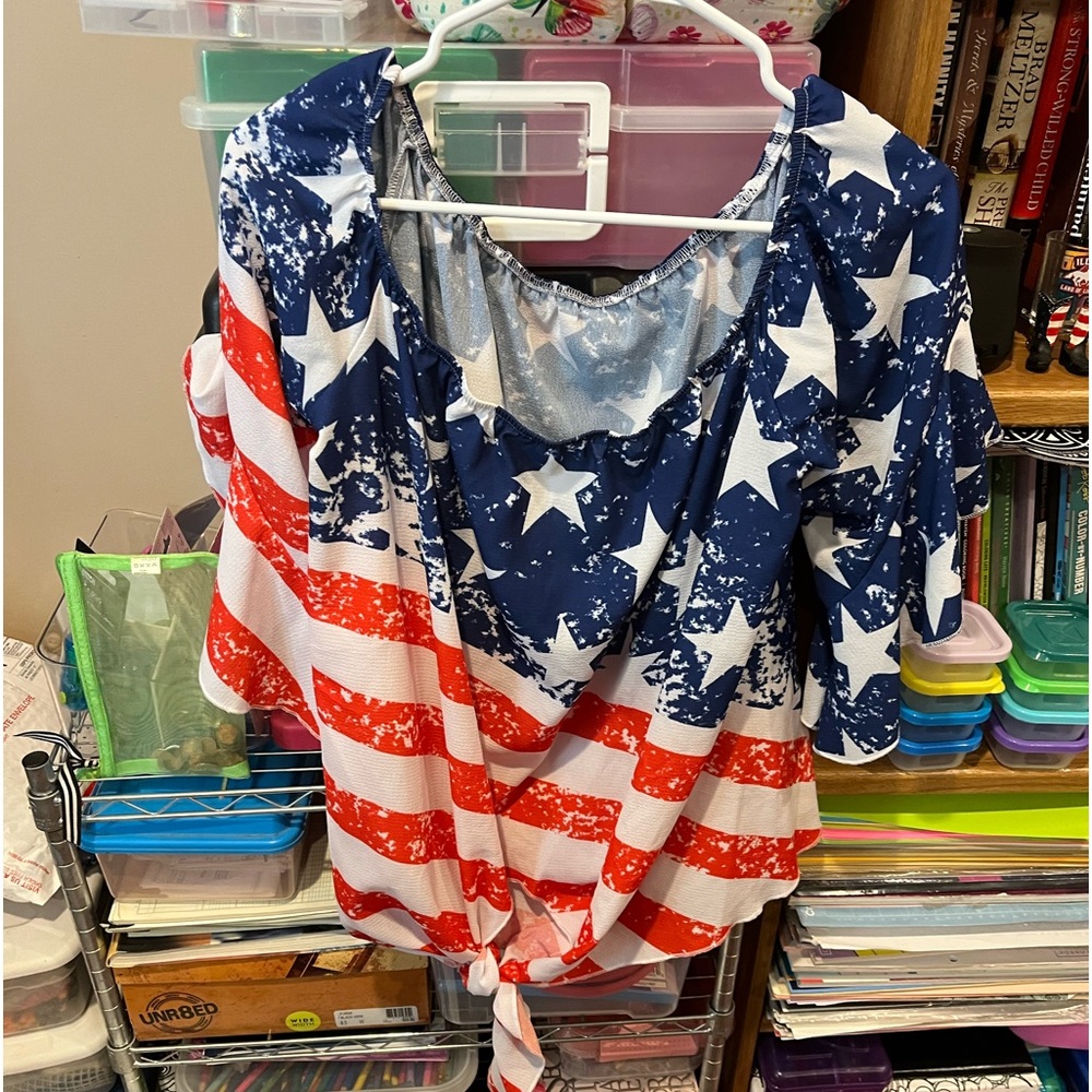 American Flag designed, gauze type, thin